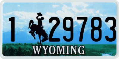 WY license plate 129783