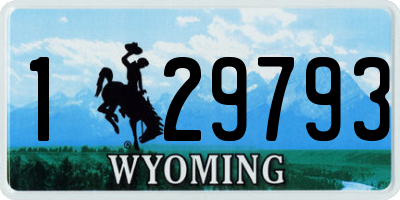WY license plate 129793
