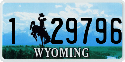 WY license plate 129796