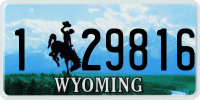 WY license plate 129816