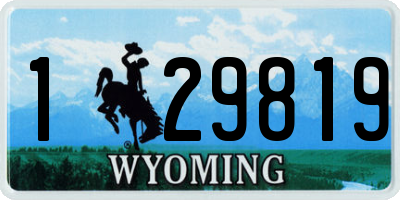 WY license plate 129819