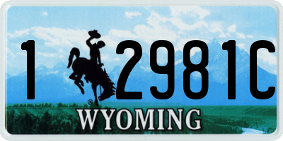 WY license plate 12981C
