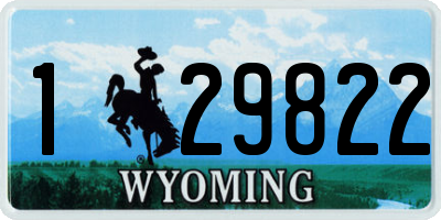 WY license plate 129822
