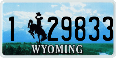 WY license plate 129833