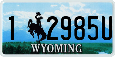 WY license plate 12985U