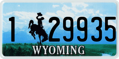 WY license plate 129935