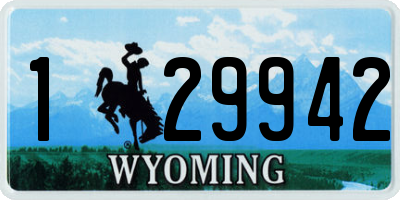 WY license plate 129942