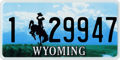WY license plate 129947