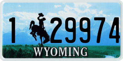 WY license plate 129974