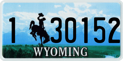 WY license plate 130152