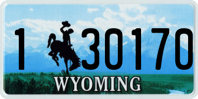 WY license plate 130170