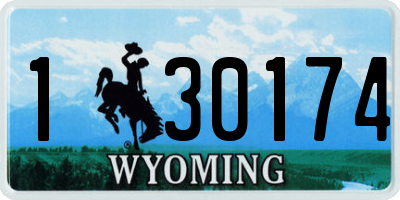 WY license plate 130174