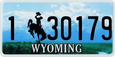 WY license plate 130179
