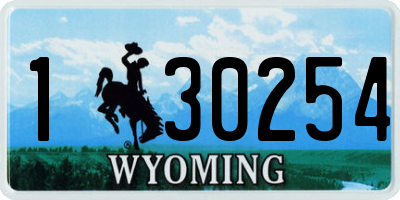 WY license plate 130254
