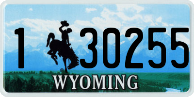 WY license plate 130255