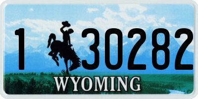 WY license plate 130282