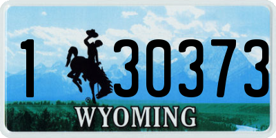 WY license plate 130373