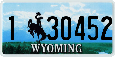 WY license plate 130452