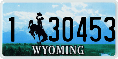 WY license plate 130453