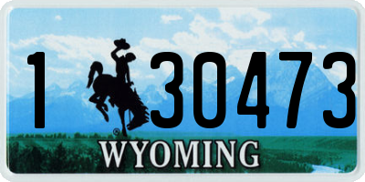 WY license plate 130473