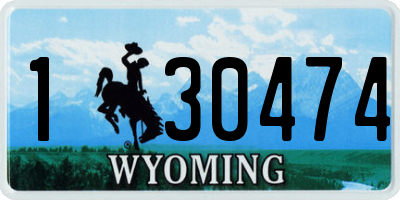WY license plate 130474