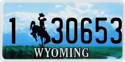 WY license plate 130653