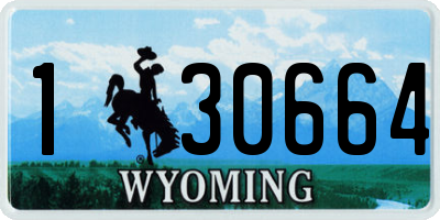 WY license plate 130664