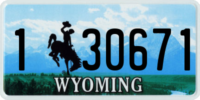 WY license plate 130671