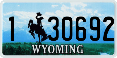 WY license plate 130692