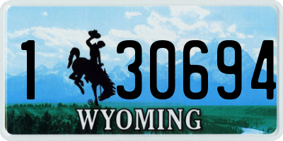 WY license plate 130694