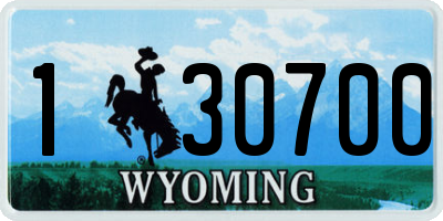 WY license plate 130700