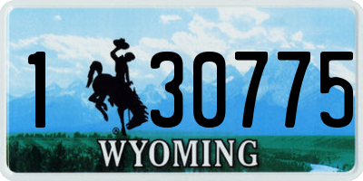 WY license plate 130775