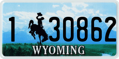WY license plate 130862