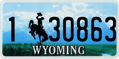 WY license plate 130863