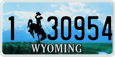 WY license plate 130954