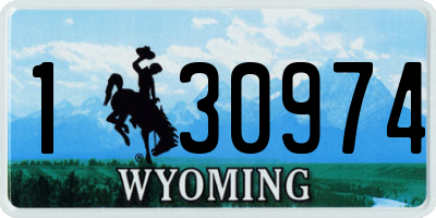 WY license plate 130974