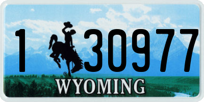 WY license plate 130977
