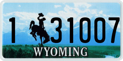 WY license plate 131007