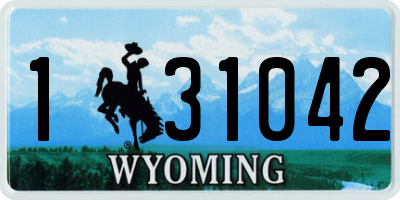WY license plate 131042