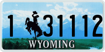 WY license plate 131112