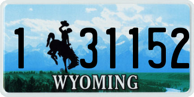WY license plate 131152