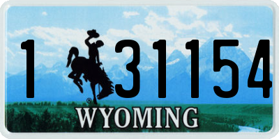 WY license plate 131154