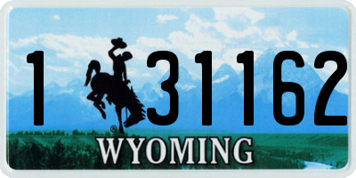 WY license plate 131162