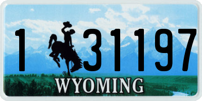 WY license plate 131197