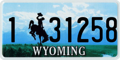 WY license plate 131258