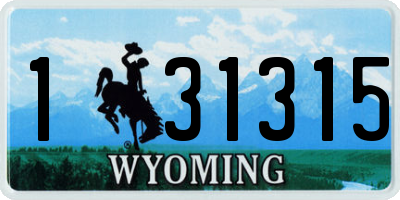 WY license plate 131315