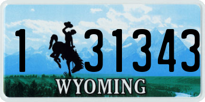 WY license plate 131343