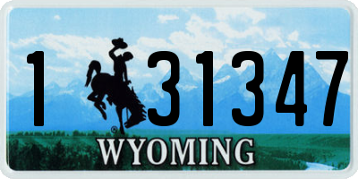 WY license plate 131347
