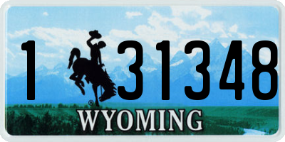WY license plate 131348