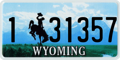 WY license plate 131357